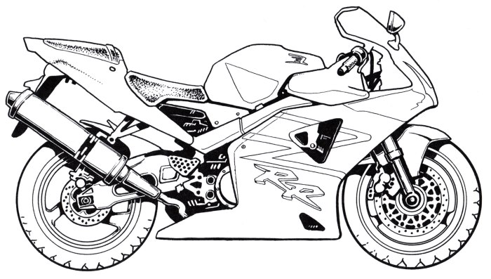 Раскраска мотоциклов Honda CBR