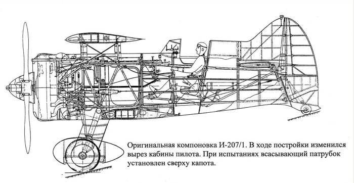 Компоновочная схема самолета и-185