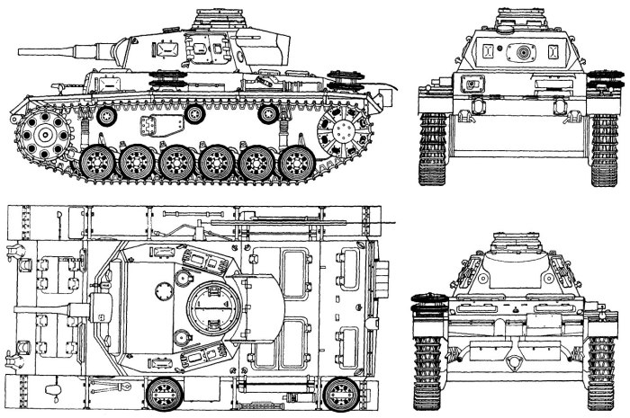 Чертеж танка Panzer 2