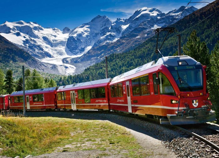 Поезд Италия Швейцария Bernina Express