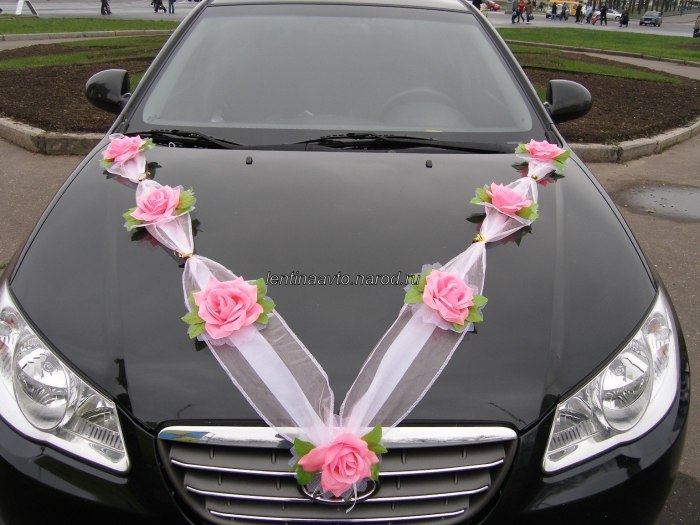 Украшение авто на свадьбу