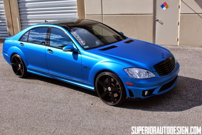 Mercedes w216 синий матовый