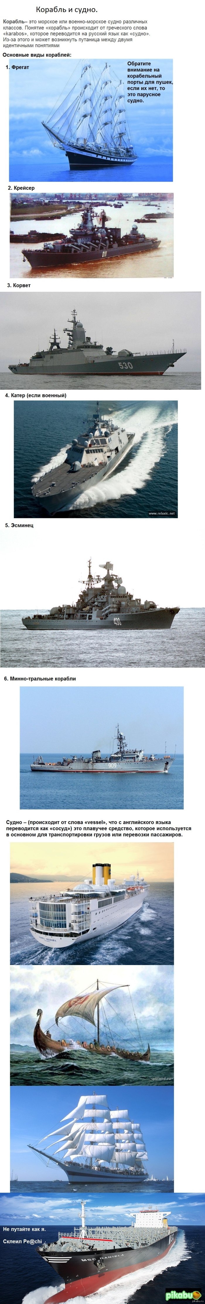 Разница между судном и кораблем
