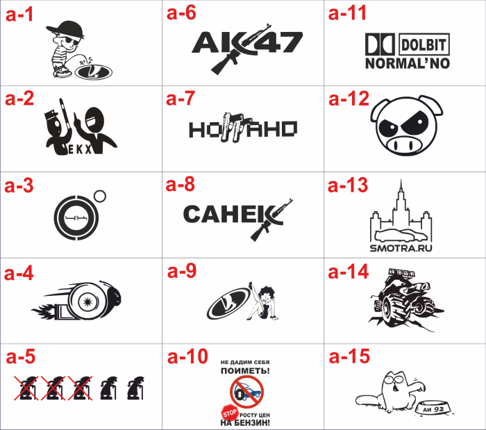 Самые популярные наклейки на авто