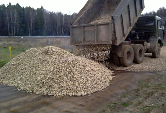 Щебень 20/40 разгрузка