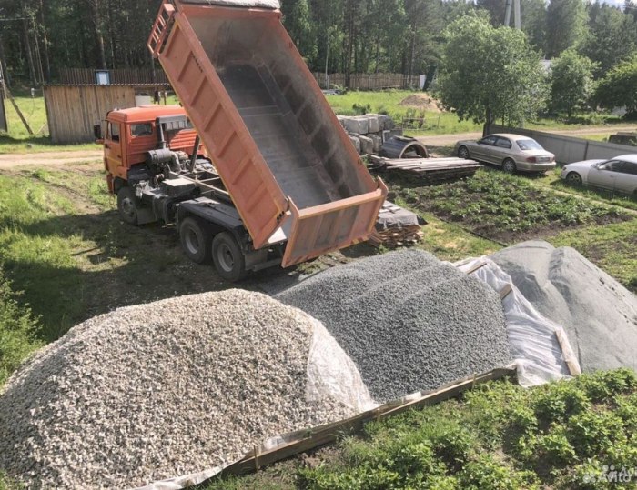 Песок щебень отсев КАМАЗ