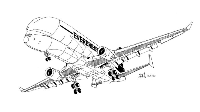 Раскраска самолет Боинг 747