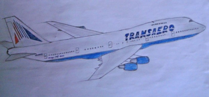 Раскраска самолет Боинг 747