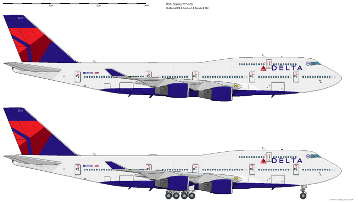 Чертеж самолета Боинг 747