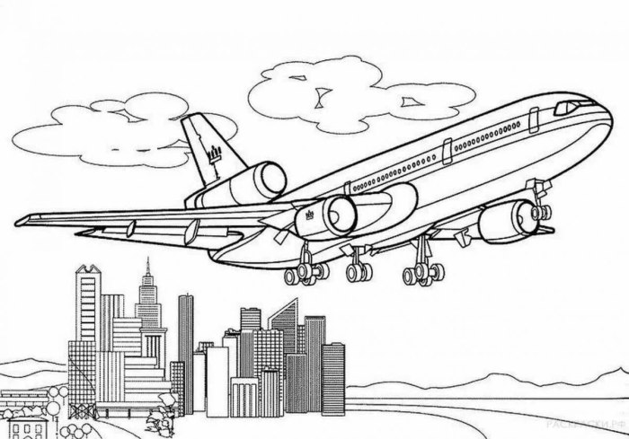 Раскраска самолет Боинг 747