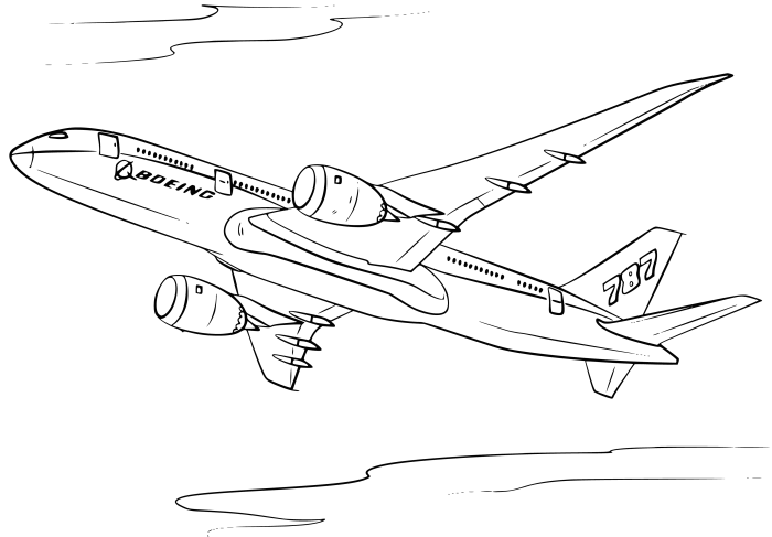 Боинг 787 раскраска