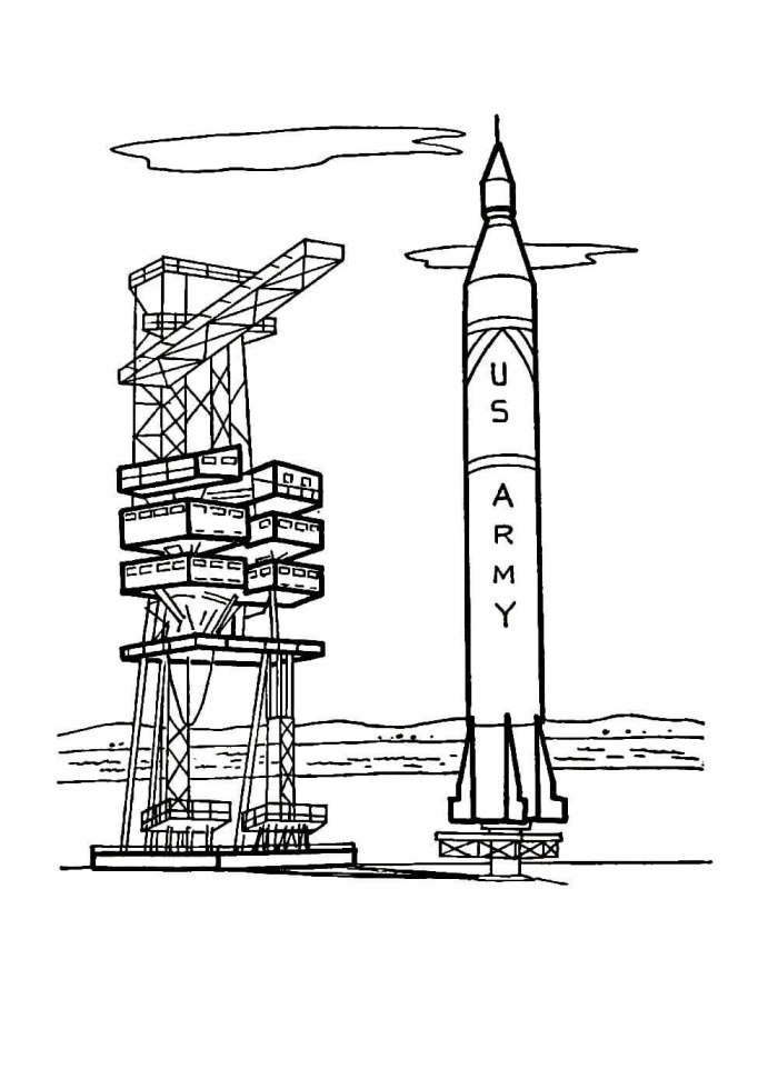 Ракета раскраска