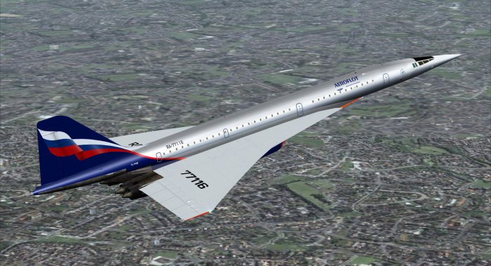 Самолёт Конкорд и ту 144