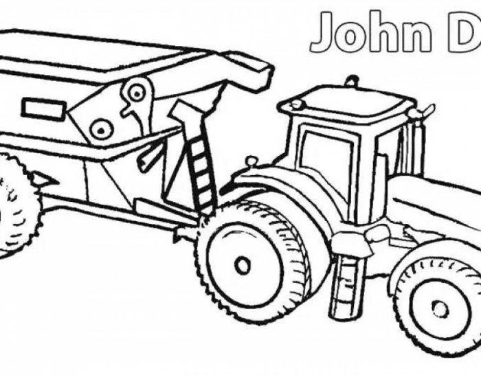 Раскраска трактор John Deere