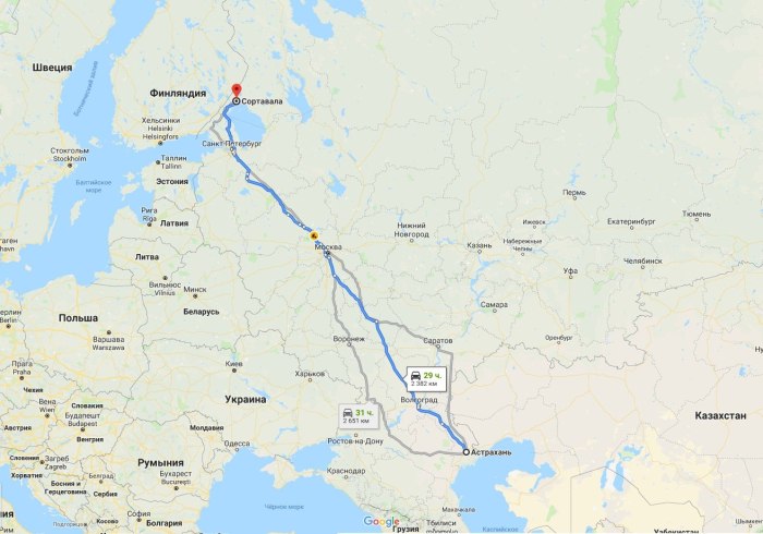 Астрахань Санкт Петербург карта