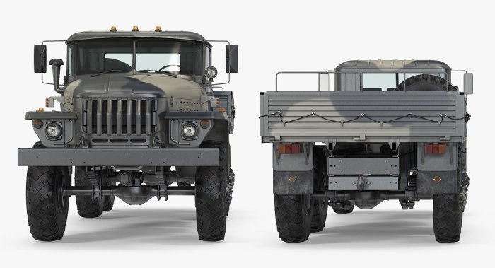 Урал-4320 грузовой автомобиль вид сзади