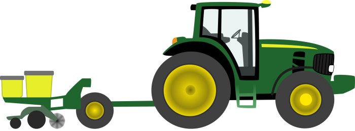 Зеленый трактор John Deere