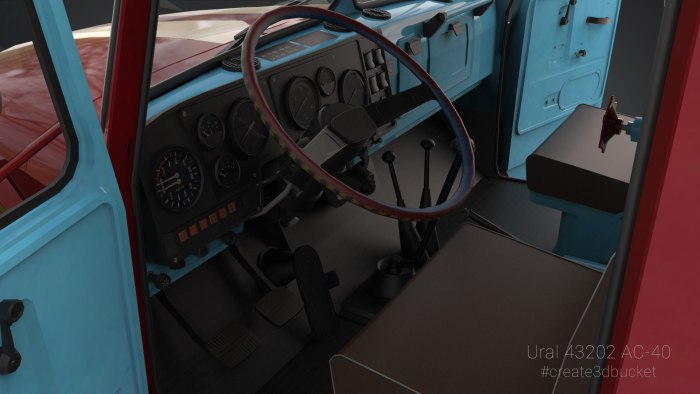 Урал 4320 салон кабины