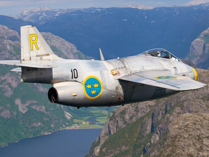 Saab j29 самолет