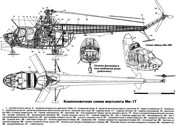 Ми-6 вертолет Компоновочная схема