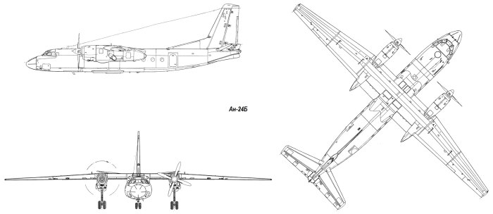 Самолет АН 26 чертеж