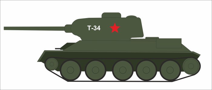 Лёгкий танк сбоку вектор