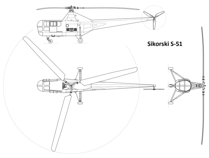 Sikorsky h-5 чертеж