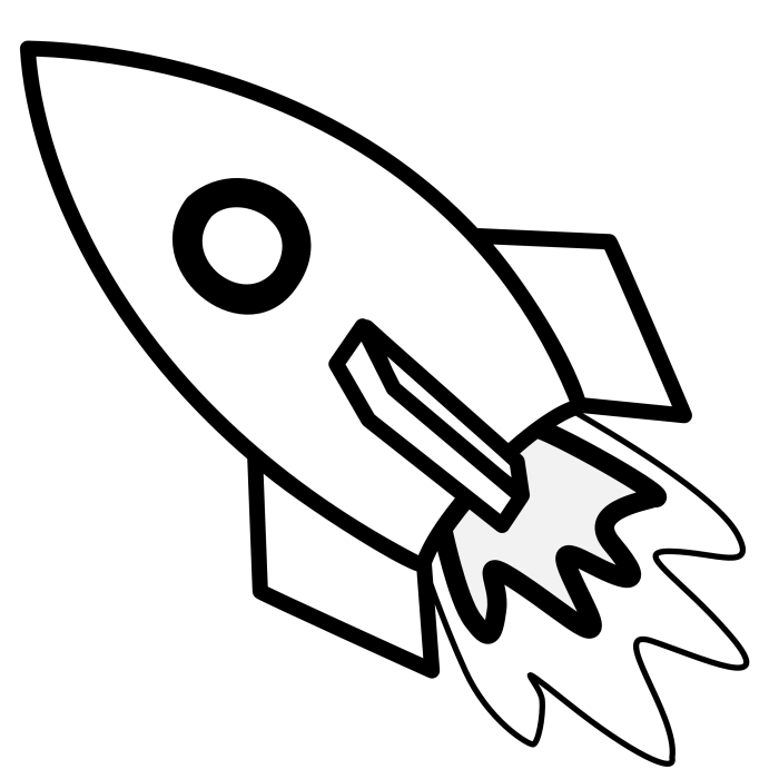 Ракета картинки черно белые для детей
