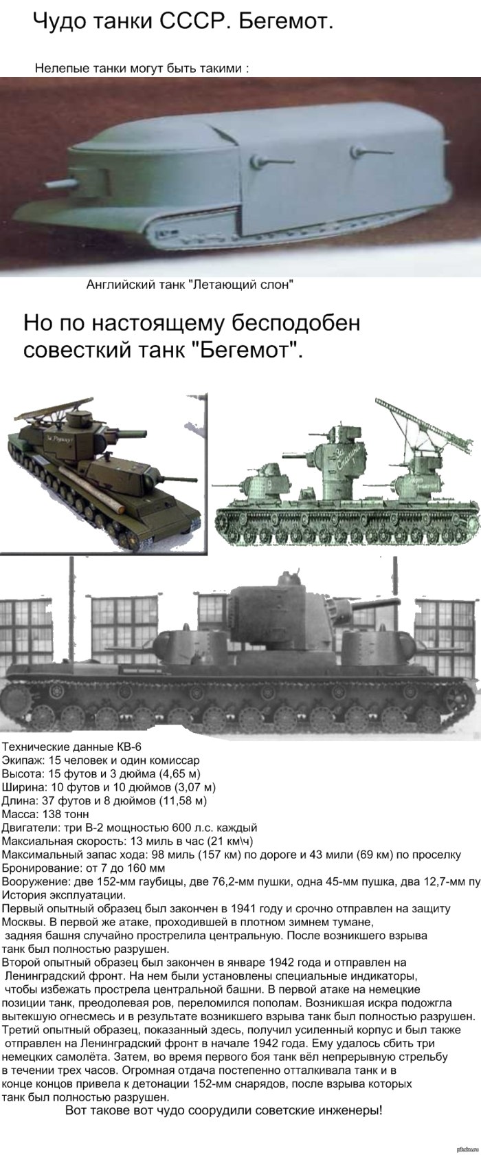 Чертёж кв 6 Бегмот танк СССР