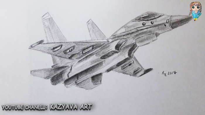Самолет истребитель рисунок