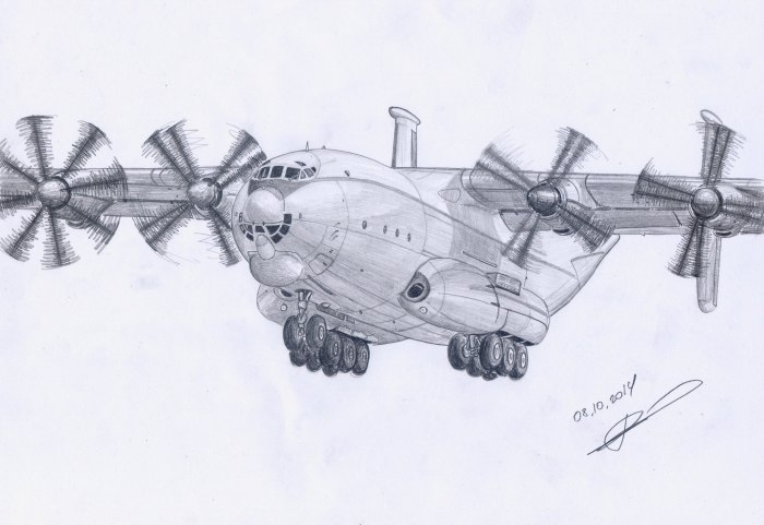 Самолёт рисунок карандашом