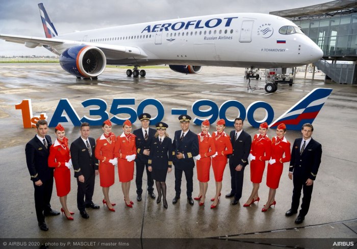 Самолет Airbus a350 авиакомпании Аэрофлот
