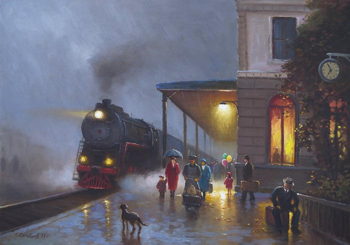 Картины "Железнодорожный вокзал" ("the Railway Station"), William Powell Frith, 1862.
