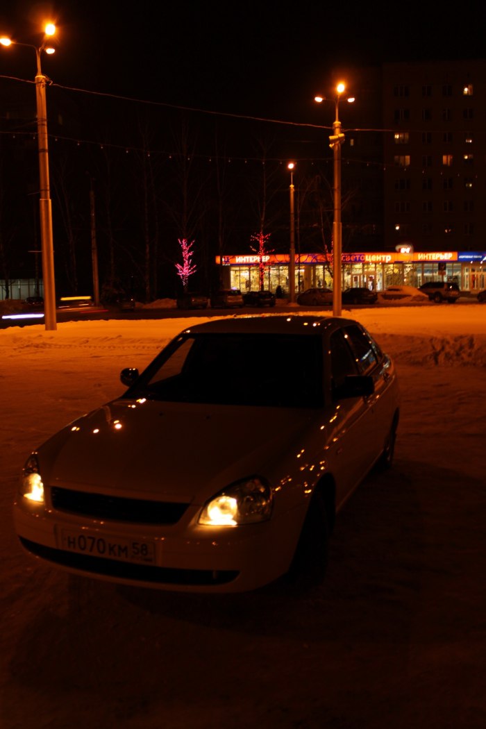Приора 2 ночью