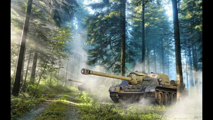 Пейзаж с танком
