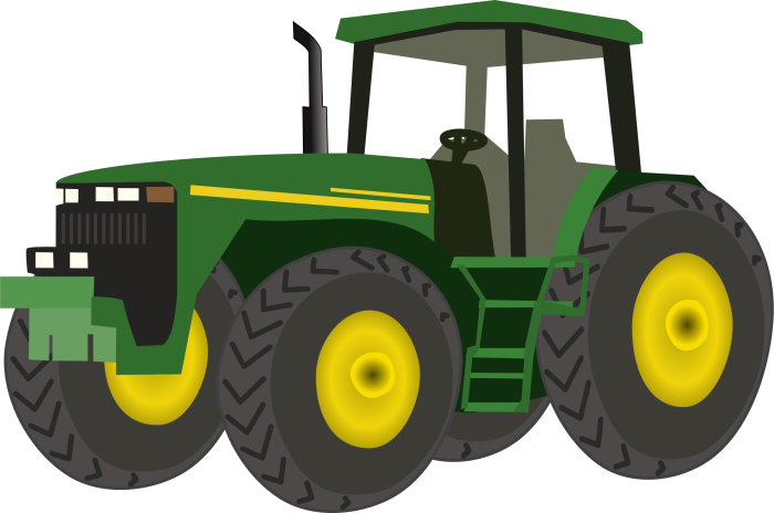 Трактор на белом фоне John Deere,