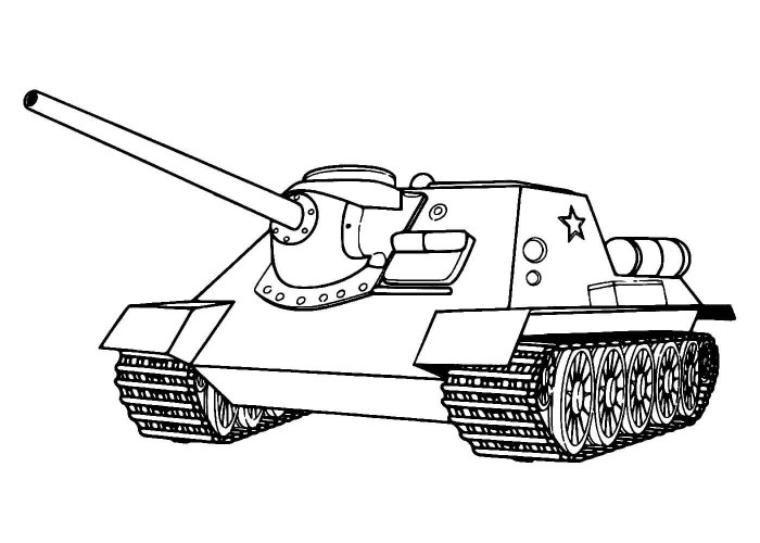 Раскраска танк т34 Военная техника