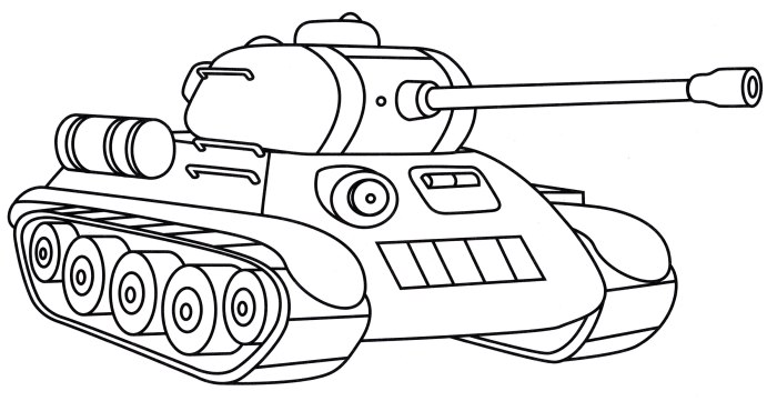 Картинка танка т-34 раскраска