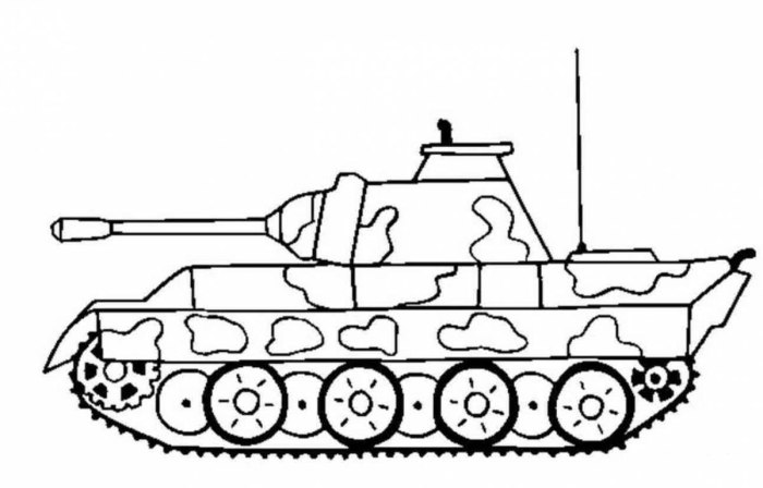 Т 34 сбоку черно белый