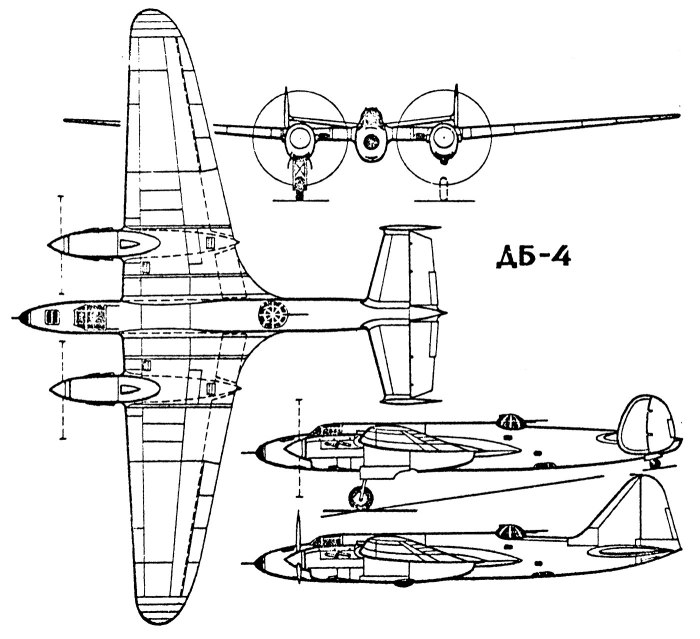 ДБ-3 бомбардировщик чертежи