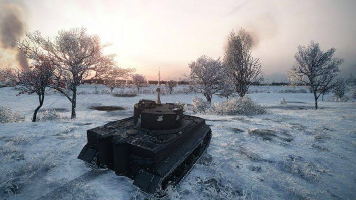Танк в снегу