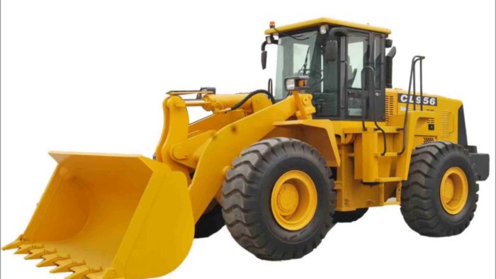 Трактор желтый с ковшом настоящий JCB
