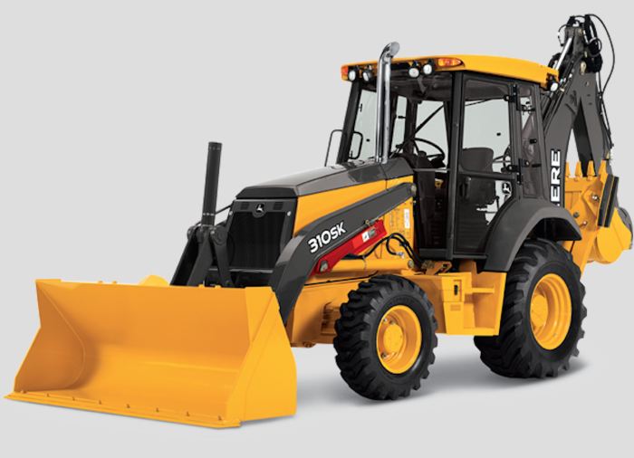 Желтый трактор JCB С ковшом