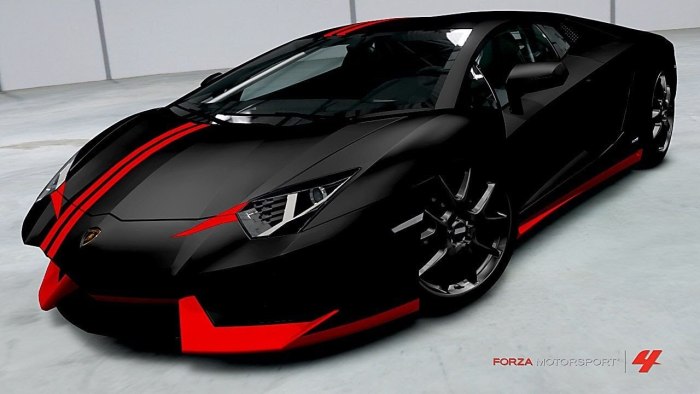 Lamborghini Aventador lp700-4 черно-красная