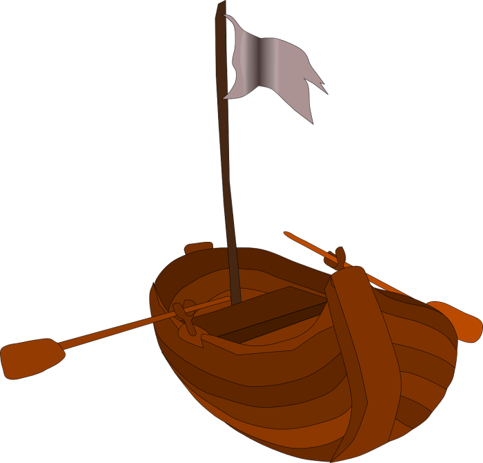 Лодка с веслами