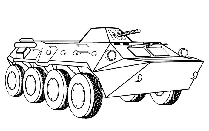 Раскраска бронетранспортер БТР-80а