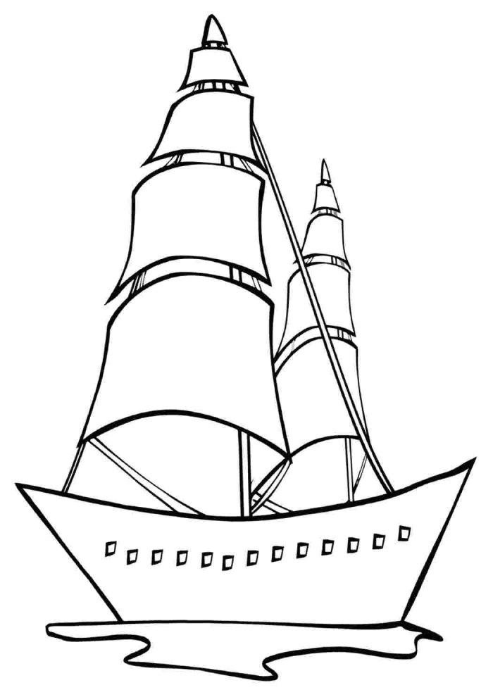 Кораблик раскраска для детей
