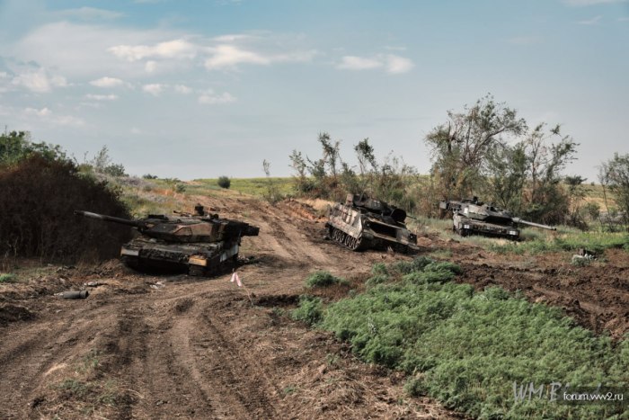 Подбитый танк леопард 2 на Украине