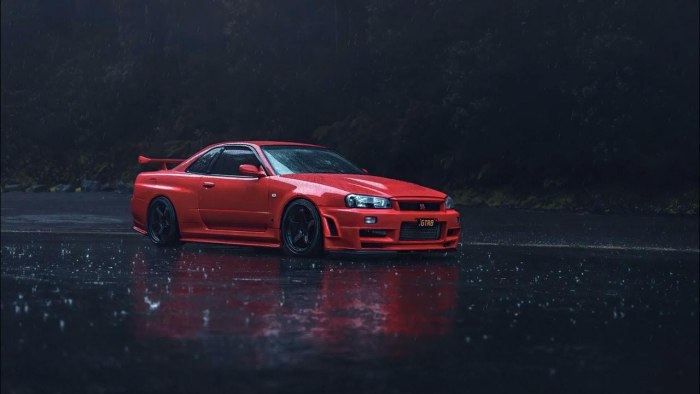 Nissan GTR r34 красный