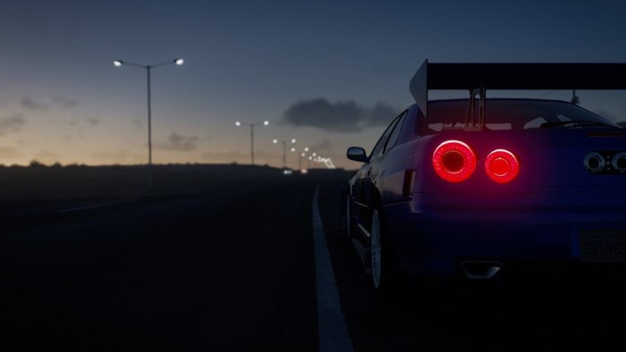 Nissan Skyline GTR r34 ночью